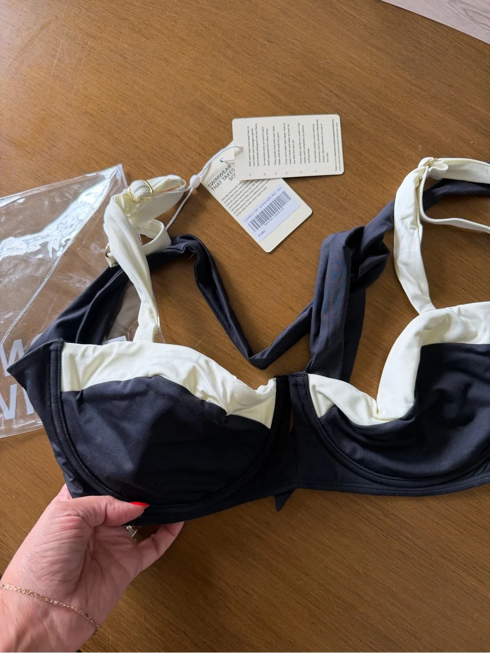 Monday Swimwear Clovelly Top - Black & Ivory Contrast